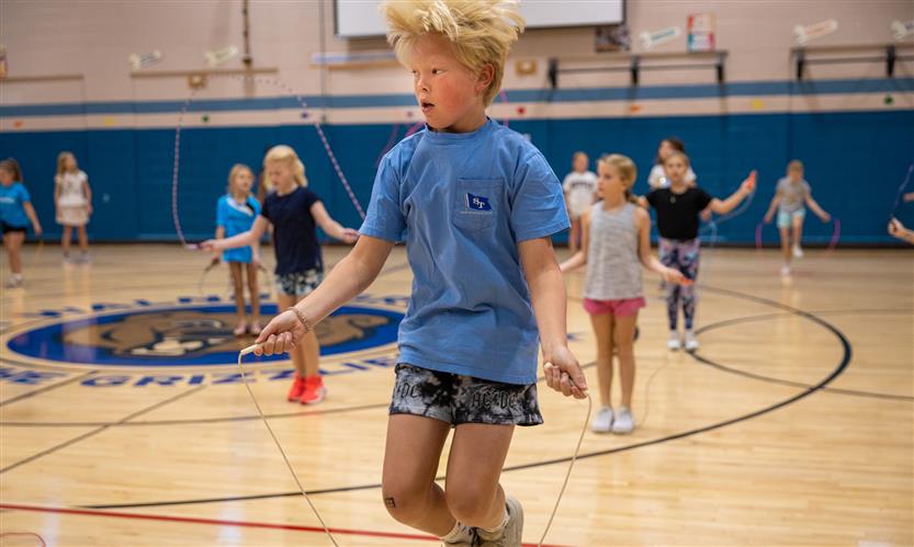 Students jump rope